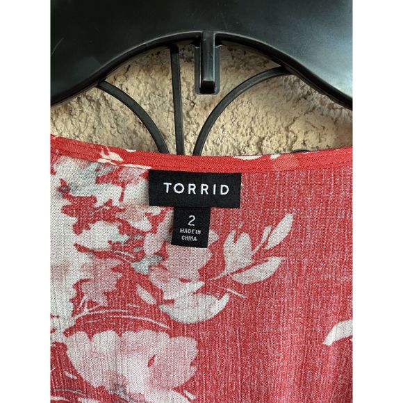 Torrid Babydoll Gauze Crochet Trim Top - Size 2X - Multicolored - Picture 9 of 10